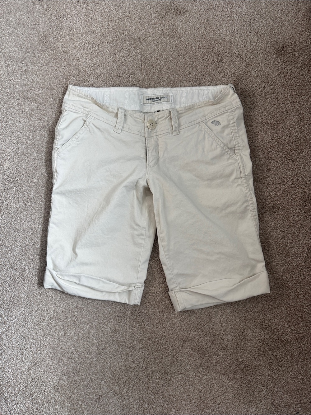 2/$20 Vintage Abercrombie & Fitch Low Rise Khaki Bermuda Shorts, Size 0